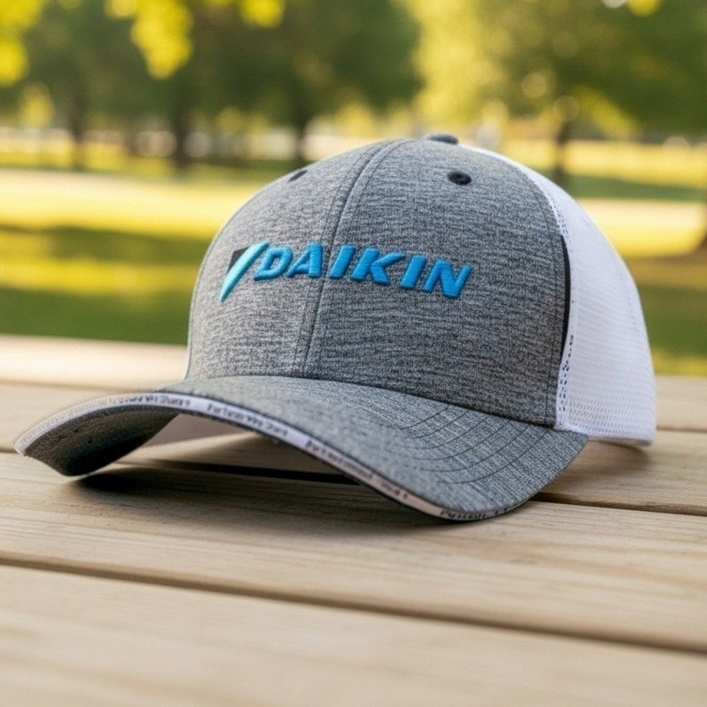 Daikin HVAC Trucker Hat Heather White Mesh Snapback Cap HVAC Tech Promo NWOT